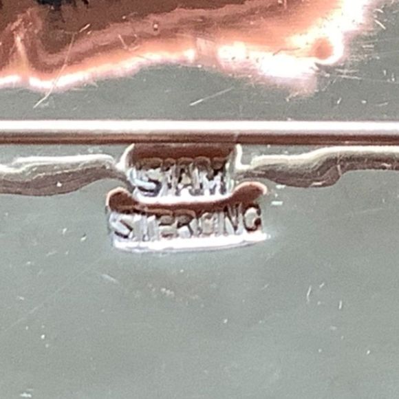 Sterling Silver Thai fan brooch - Picture 4 of 6